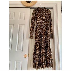 NA-KD Leo Mesh Frill Dress